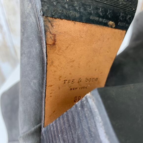 Rag & Bone Newbury Grey Suede Nubuck Ankle Zipper Boots Shoes 39 FLAW USED - Picture 7 of 11